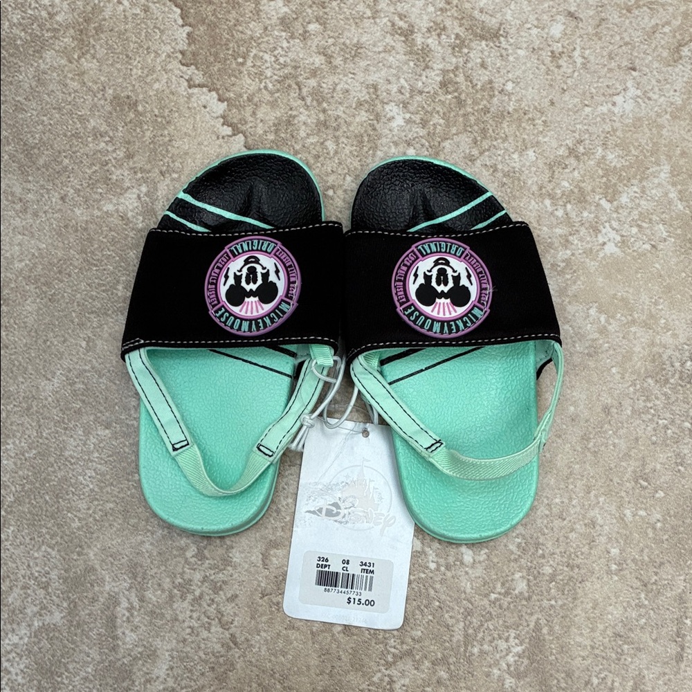 Disney Black and Mint Character Sandals